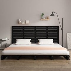 vidaXL seinale kinnitatav voodipeats, must, 156x3x91,5 cm, männipuit hind ja info | Voodid | kaup24.ee