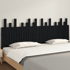 vidaXL seinale kinnitatav voodipeats, must, 204x3x80 cm, männipuit hind ja info | Voodid | kaup24.ee