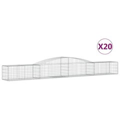 vidaXL kaarekujulised gabioonkorvid 20 tk, 400x50x40/60 cm, raud hind ja info | Aiad ja tarvikud | kaup24.ee