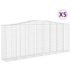 vidaXL kaarekujulised gabioonkorvid 5 tk, 400x50x160/180 cm, raud цена и информация | Заборы и принадлежности к ним | kaup24.ee