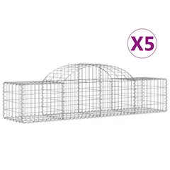 vidaXL kaarekujulised gabioonkorvid 5 tk, 200x50x40/60 cm, raud цена и информация | Заборы и принадлежности к ним | kaup24.ee