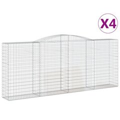 vidaXL kaarekujulised gabioonkorvid 4 tk, 400x50x160/180 cm, raud цена и информация | Заборы и принадлежности к ним | kaup24.ee