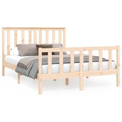 vidaXL voodiraam voodipeatsiga, 120 x 200 cm, männipuit hind ja info | Voodid | kaup24.ee