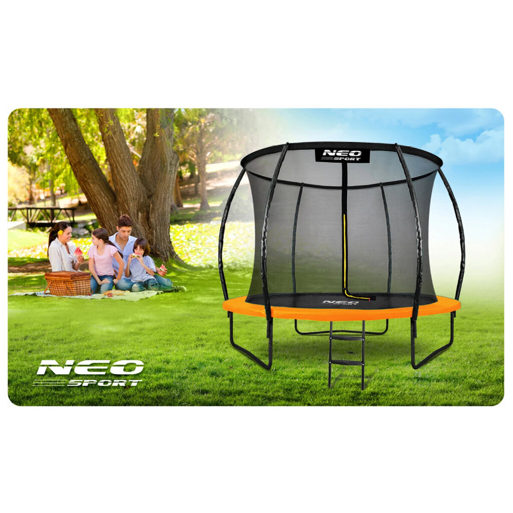 Batuut Neo-Sport (NS-10С201) must/oranž 312 cm (10ft) hind ja info | Batuudid ja batuudi varuosad | kaup24.ee