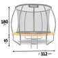 Batuut Neo-Sport (NS-10С201) must/oranž 312 cm (10ft) цена и информация | Batuudid ja batuudi varuosad | kaup24.ee