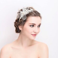 Peapael Frcolor Crystal Wedding Peal Flower Tiara hind ja info | Juuste aksessuaarid | kaup24.ee