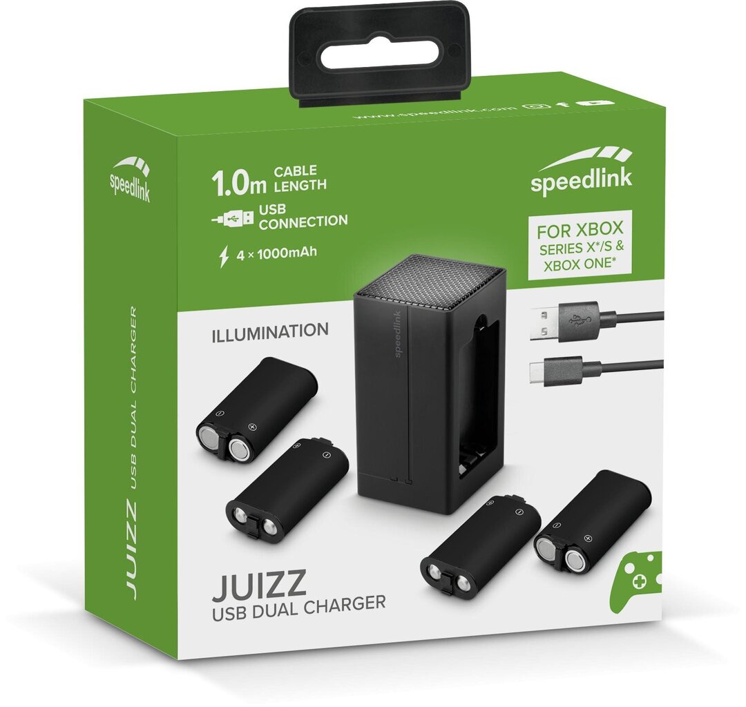 Speedlink JUIZZ USB Dual Charger for Xbox Series X-S, Black hind ja info | Mängukonsoolide lisatarvikud | kaup24.ee