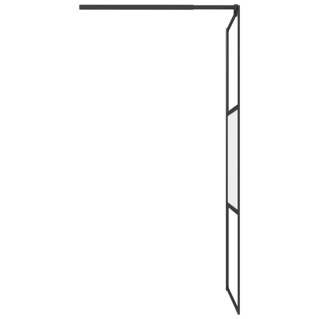 vidaXL dušinurga sein riiuliga, must, 100x195 cm, ESG-klaas/alumiinium hind ja info | Dušikabiinide uksed ja seinad | kaup24.ee