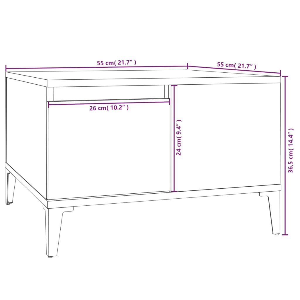 vidaXL kohvilaud, must, 55 x 55 x 36,5 cm, tehispuit hind ja info | Diivanilauad | kaup24.ee