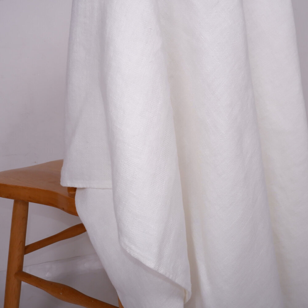 Norravilla linane tekk Herringbone White, 135x200cm цена и информация | Voodikatted, pleedid | kaup24.ee