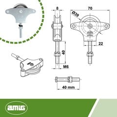 PÖÖRIKUGA RIHMARATAS 1, 40mm, tsingitud, 2 tk. цена и информация | Другие принадлежности для мебели | kaup24.ee