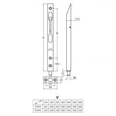 Riiv 401, 250mm, messing hind ja info | Ukse hinged, tarvikud | kaup24.ee