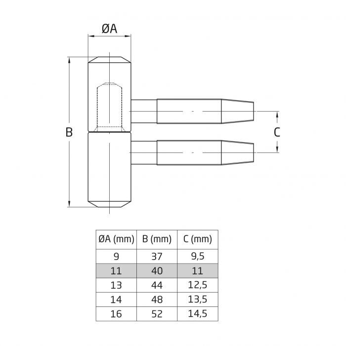 Sõrm hing 20B, 14*48mm, messing, 4 tk. цена и информация | Ukse hinged, tarvikud | kaup24.ee