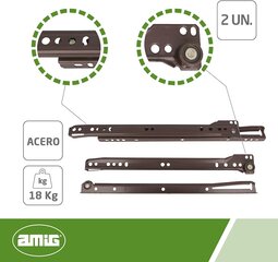 Juhikud sahtlile 16, 400*37mm, valge, 2 tk. цена и информация | Другие принадлежности для мебели | kaup24.ee