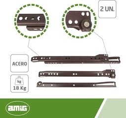 Juhikud sahtlile 14, 350*37mm, valge, 2 tk. цена и информация | Другие принадлежности для мебели | kaup24.ee