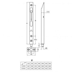 Riiv 401, 200mm, messing hind ja info | Ukse hinged, tarvikud | kaup24.ee