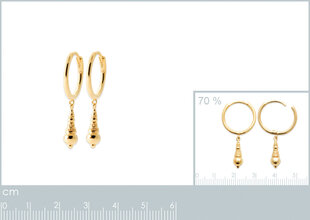 750° kullaga kaetud kõrvarõngad, ⌀ 16 mm, toodetud Prantsusmaal hind ja info | Kõrvarõngad | kaup24.ee