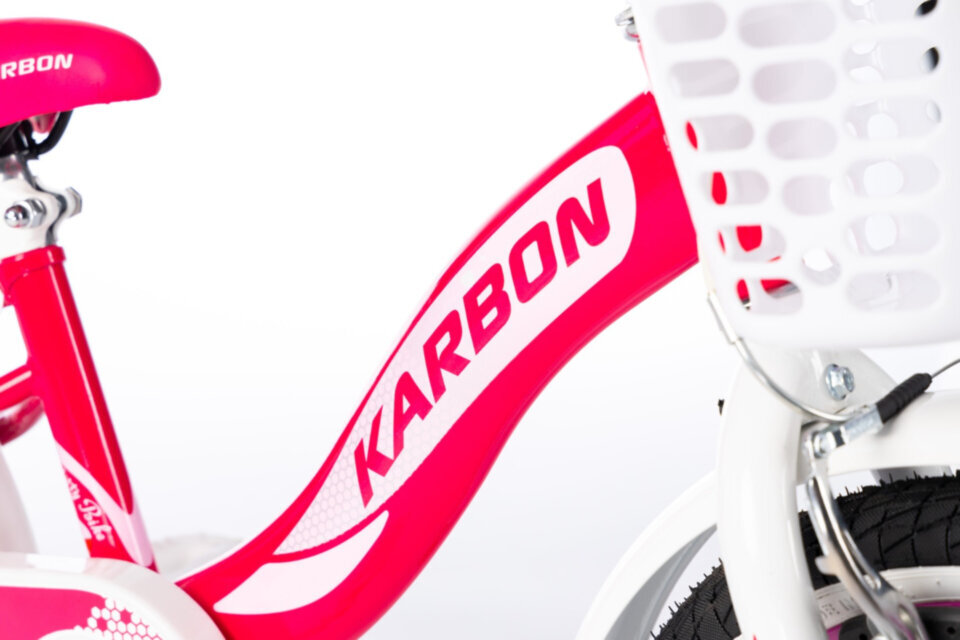 16" Jalgratas Kitty Karbon, värv: valge/erksroosa hind ja info | Jalgrattad | kaup24.ee