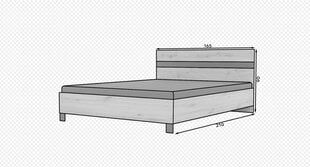 Кровать ADRK Furniture Malen, 160x200 см, коричневая цена и информация | Кровати | kaup24.ee