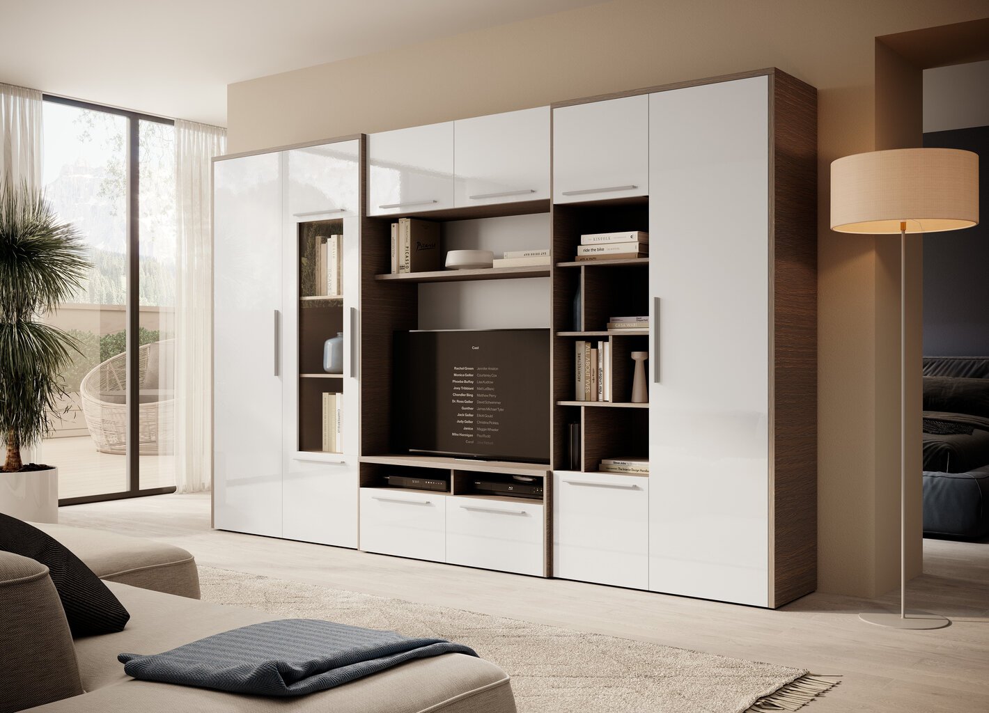 Sektsioon ADRK Furniture Mario, valge/pruun hind ja info | Sektsioonid | kaup24.ee