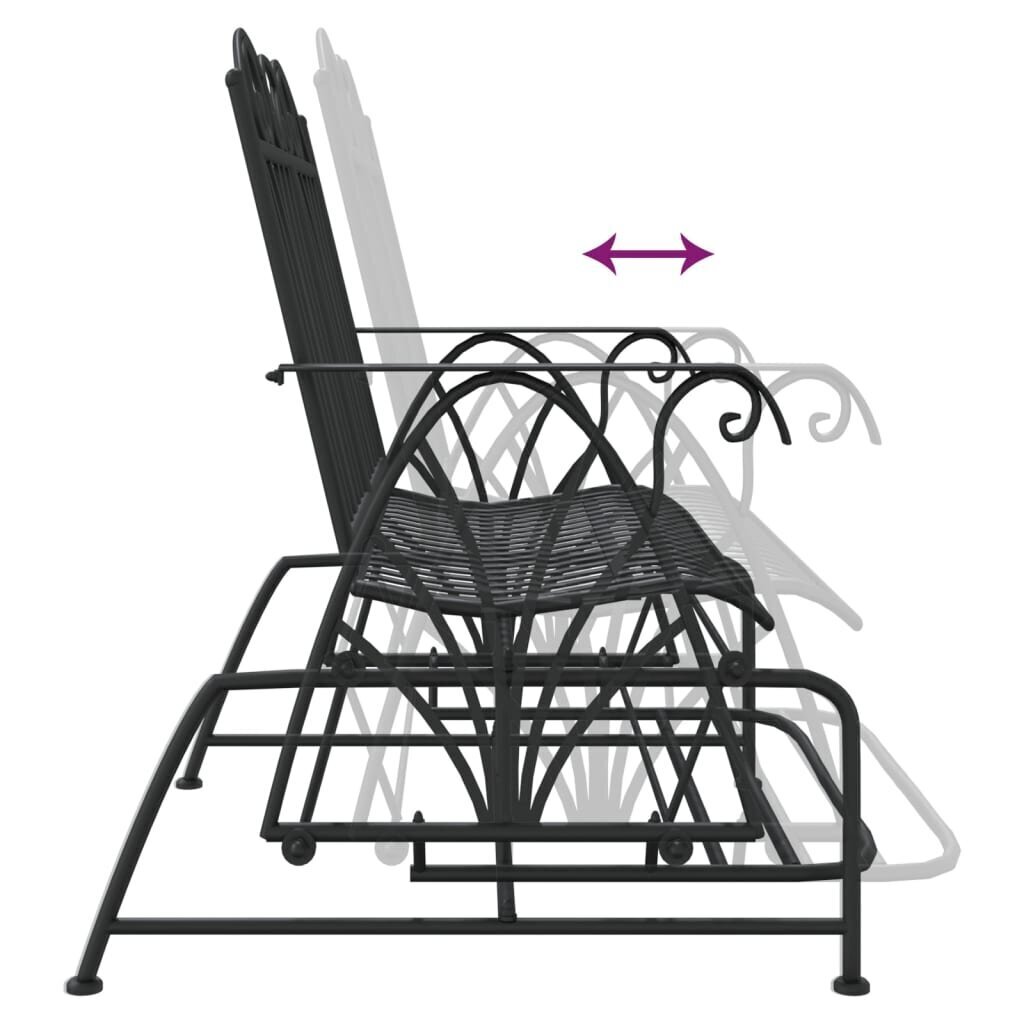 vidaXL 2-kohaline aiakiik, 114 cm, must, teras цена и информация | Aiapingid | kaup24.ee