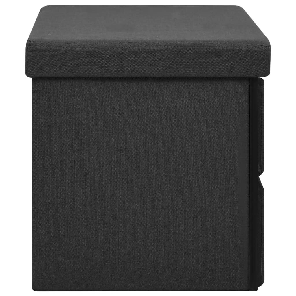 vidaXL kokkupandav hoiupink, must, 76x38x38 cm, kunstlina hind ja info | Jalatsikapid, jalatsiriiulid | kaup24.ee