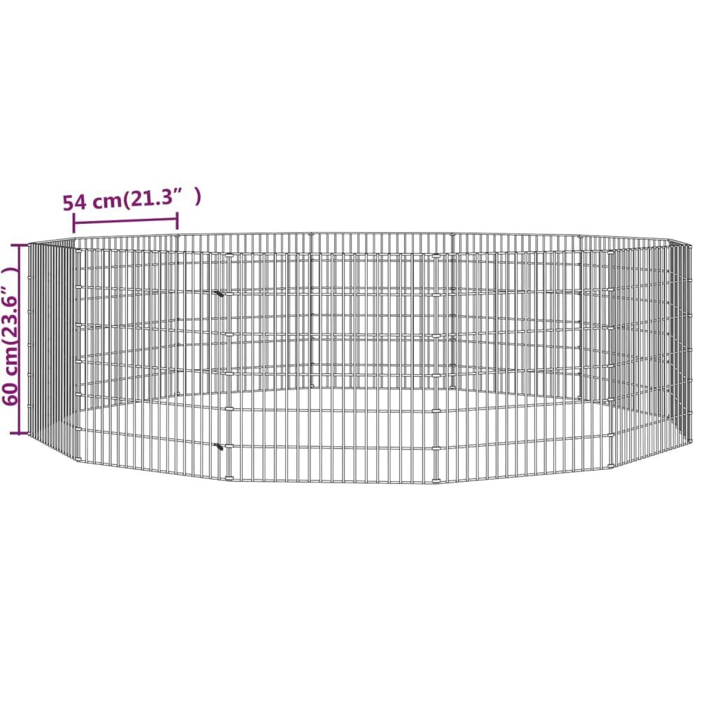 vidaXL 12-paneeliga jänesepuur, 54 x 60 cm, tsingitud raud hind ja info | Puurid ja tarvikud väikeloomadele | kaup24.ee