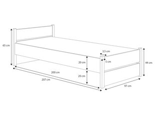 Lova ADRK Marcello, 90x200 cm, valge hind ja info | Voodid | kaup24.ee