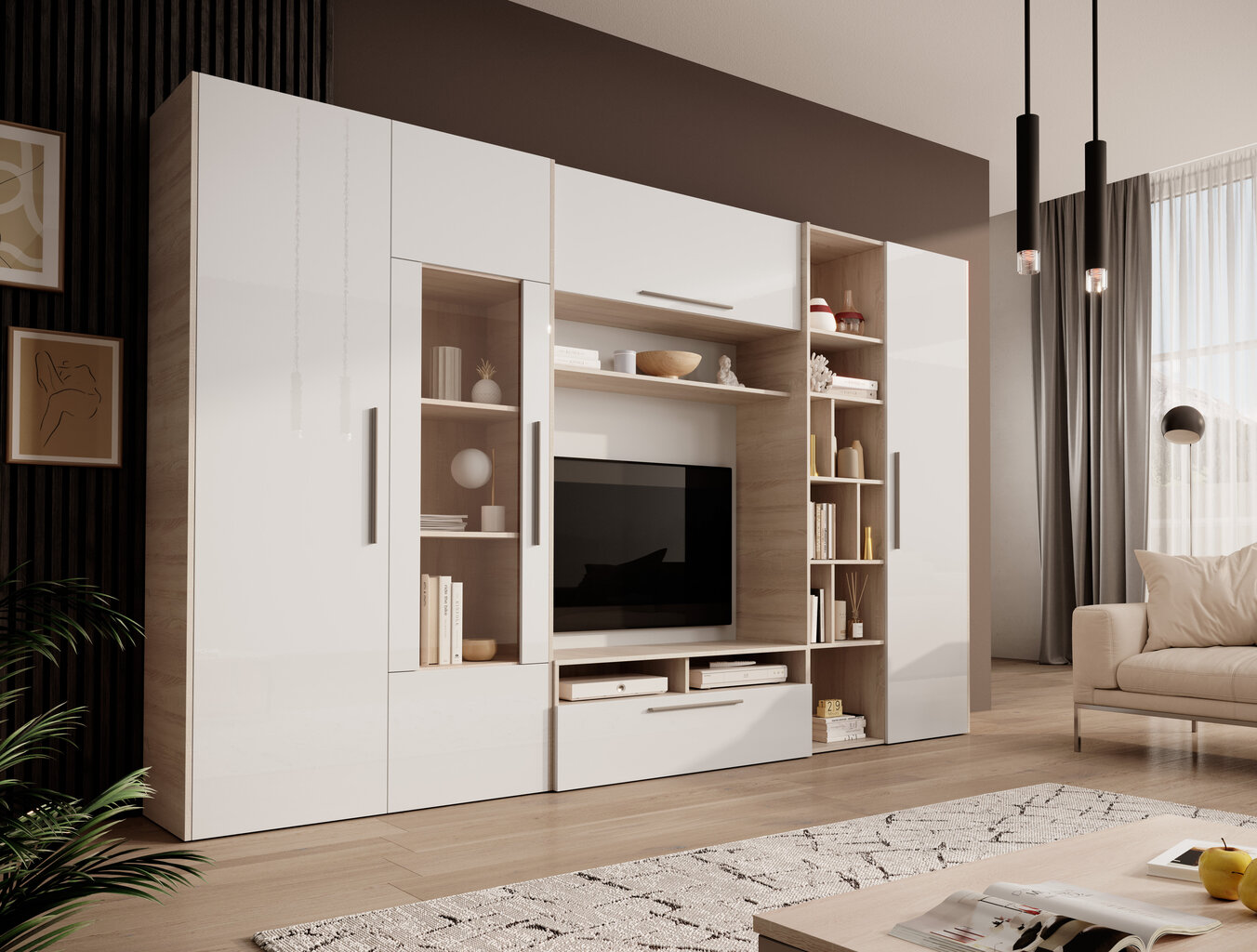 Sektsioon ADRK Furniture Smera, valge/pruun цена и информация | Sektsioonid | kaup24.ee