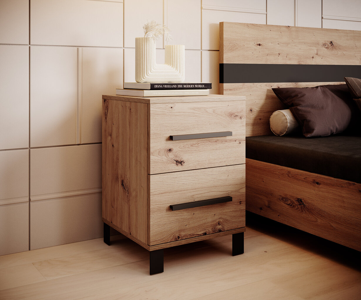 Öökapp ADRK Furniture Malen, pruun цена и информация | Öökapid | kaup24.ee