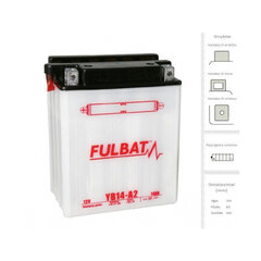 Aku FULBAT YB14-A2, 14 Ah 12V hind ja info | Mootorrataste akud | kaup24.ee