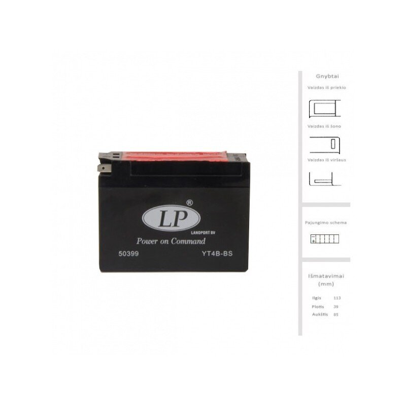 Aku Landport YB2.5L-C2, 2,5 Ah 12V kaina ir informacija | Mootorrataste akud | kaup24.ee