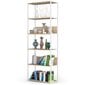 Metallist loft stiilis riiul 70 cm - valge-sonoma tamm - 6 riiulit цена и информация | Riiulid | kaup24.ee