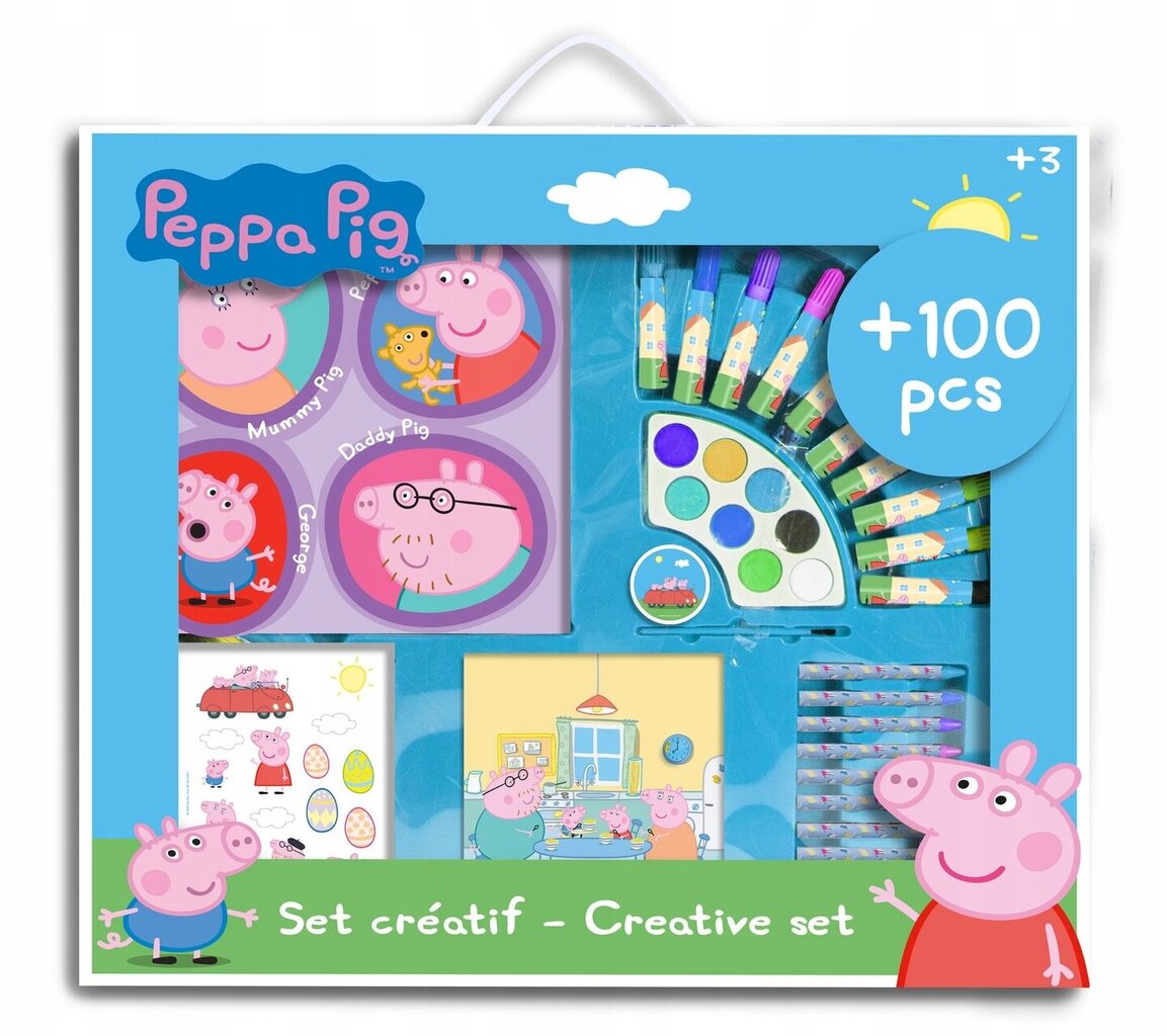 Kunstikomplekt Peppa Pig, 100 tk hind ja info | Kunstitarbed, voolimise tarvikud | kaup24.ee