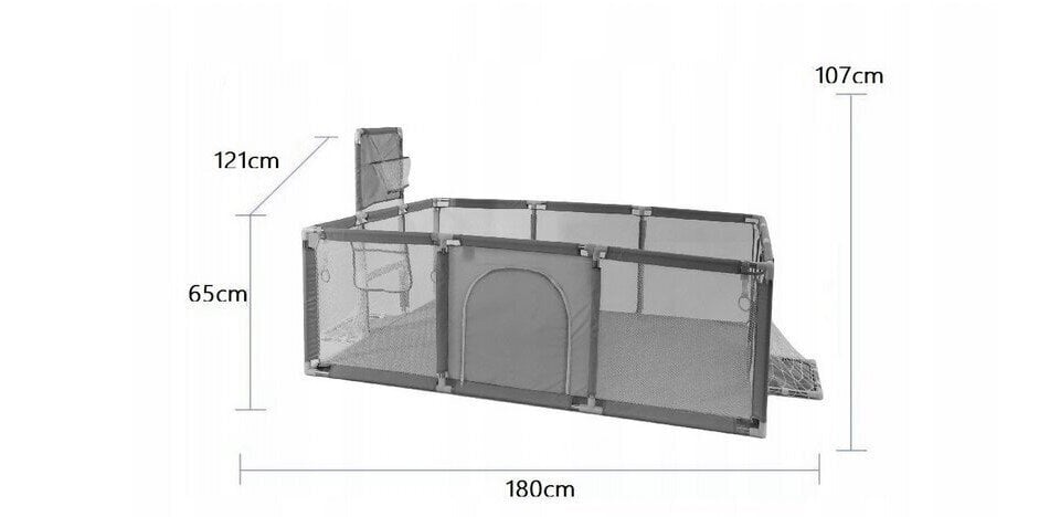 Kuiv, suur mänguaed korvpalliga K&M 180 x 121 x 107 cm цена и информация | Reisivoodid, mänguaedikud | kaup24.ee