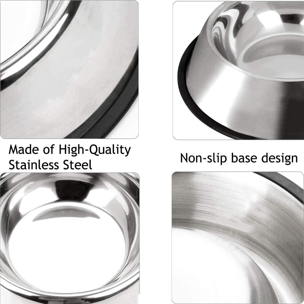 Kauss roostevabast terasest 25 x 20 x 6 cm цена и информация | Toidukausid loomadele | kaup24.ee