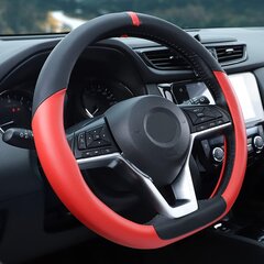 SEG Direct auto roolikate, D tüüp, 37-39 cm, nahk, must/punane hind ja info | Roolikatted ja -nupud | kaup24.ee