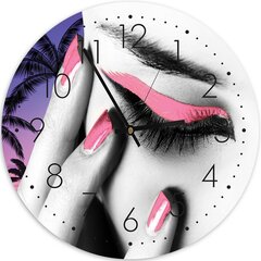 Настенные часы, Розовый Макияж, 40x40см цена и информация | Часы | kaup24.ee