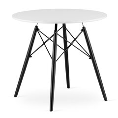 Laud TODI 80cm, valge/must hind ja info | Köögi- ja söögilauad | kaup24.ee