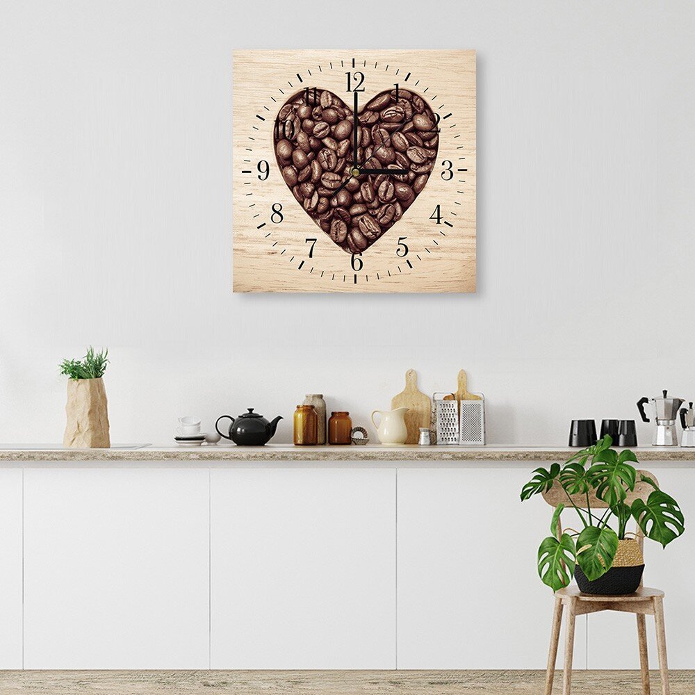Seinakell, Kohvioa süda, 80x80cm hind ja info | Kellad | kaup24.ee