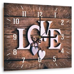 Настенные часы, Любовь на темных досках, 60x60см цена и информация | Часы | kaup24.ee