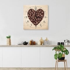 Seinakell, Kohvioa süda, 60x60cm цена и информация | Часы | kaup24.ee