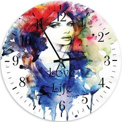 Настенные часы, Люблю жизнь акварелью, 40x40см цена и информация | Часы | kaup24.ee
