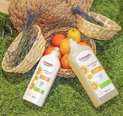 Органическое средство для мытья посуды с маслом лимона Friendly Organic, 1000 мл цена и информация | Средства для мытья посуды | kaup24.ee