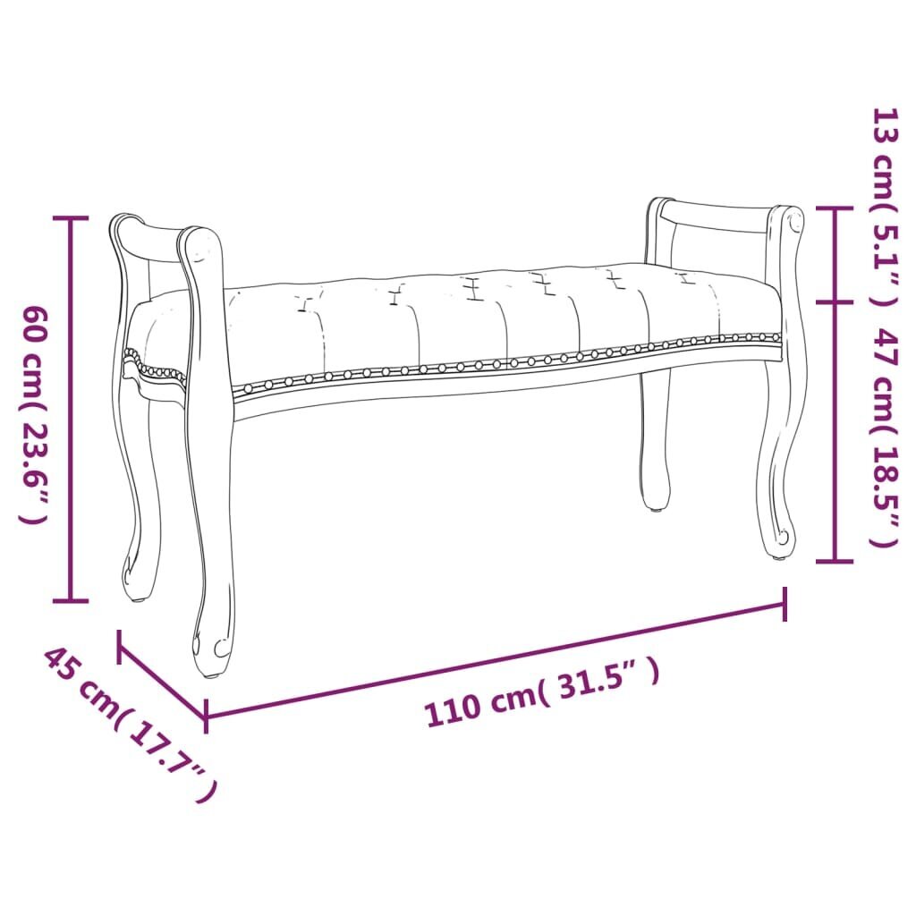 vidaXL pink, sinine, 110 x 45 x 60 cm, samet цена и информация | Jalatsikapid, jalatsiriiulid | kaup24.ee