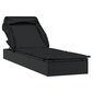 vidaXL lamamistool kokkupandava katusega, must, 213 x 63 x 97 cm цена и информация | Päevitustoolid | kaup24.ee