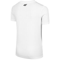 Футболка с короткими рукавами для мальчиков 4F Jr HJZ22 JTSM003 10S, белый цена и информация | Рубашки для мальчиков | kaup24.ee
