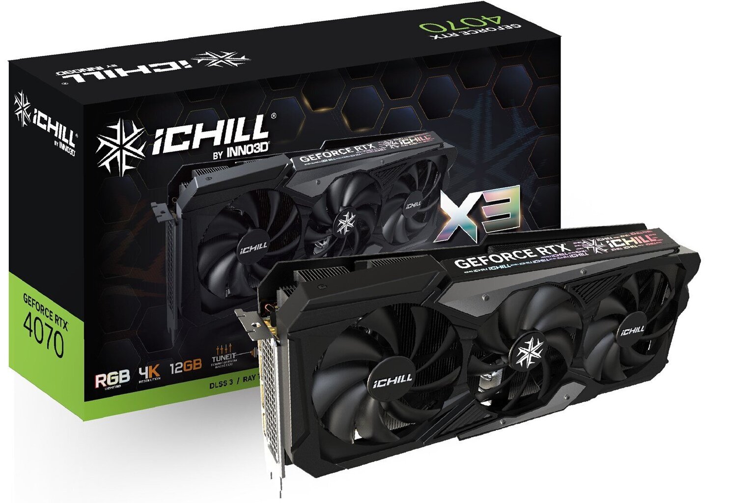 Inno3D GeForce RTX 4070 iChill X3 (C40703-126XX-186148H) цена и информация | Videokaardid (GPU) | kaup24.ee