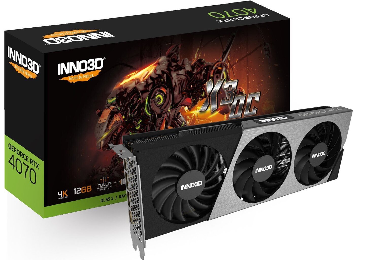 Inno3D GeForce RTX 4070 X3 OC (N40703-126XX-185252L) hind ja info | Videokaardid (GPU) | kaup24.ee