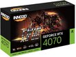 Inno3D GeForce RTX 4070 Twin X2 OC (N40702-126XX-185252N) цена и информация | Videokaardid (GPU) | kaup24.ee